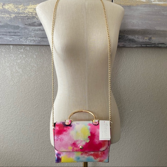 NWT Tie Dye Vegan Crossbody Satchel - Picture 2 of 8